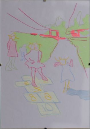 Анастасия Малиновская (Авторская графика - 
                  20 x 30 см) Пока все дома_детство