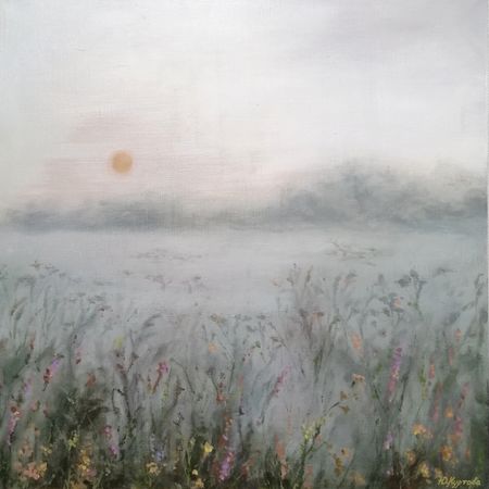 Юлия Куртова (Картина, живопись - 
                  60 x 60 см) Туманный рассвет