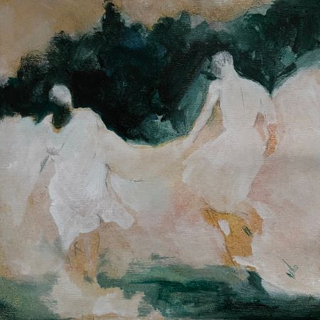 Елена Троянская (Картина, живопись - 
                  30 x 30 см) Двое, сквозь себя