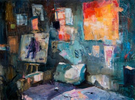 Лера Олейникова (Картина, живопись - 
                  60 x 45 см) Закат на шестом этаже