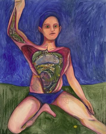 Оля Душкина (Картина, живопись - 
                  65 x 83 см) Замена органоидов