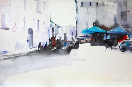 Дарья Парий (Авторская графика - 
                  56 x 37.5 см) Площадь в Риме