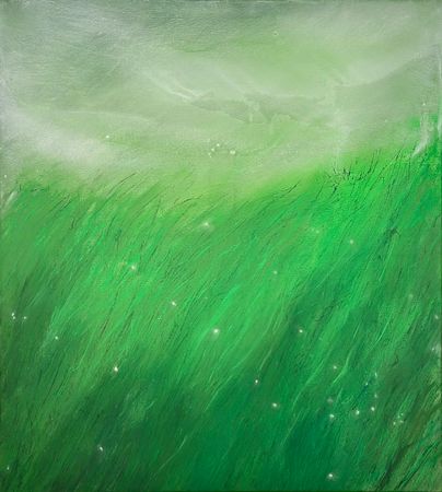 Елена Кашицына (Картина, живопись - 
                  90 x 100 см) Трава у дома