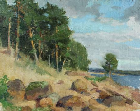 Алина Коршункова (Картина, живопись - 
                  30 x 24 см) На берегу Финского залива