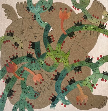 Максим Винокуров (Авторская графика - 
                  20 x 20 см) Запутался в своих мыслях