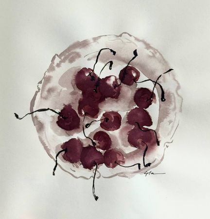 Виктория Зарецкая (embrassé par la muse) (Авторская графика - 
                  21 x 29.7 см) Cerise