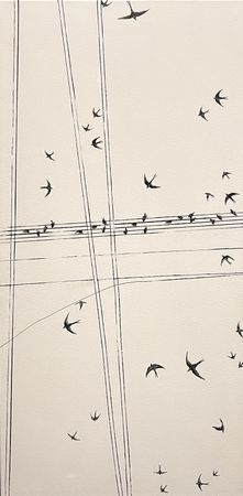 Ольга Шанина (Картина, живопись - 
                  50 x 100 см) No.7 Music on wires. The Verve ”Bitter sweet symphony“. Серия работ "T I M E F L I E S"