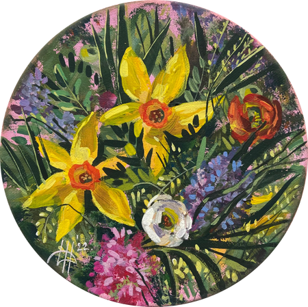 Динара Хёртнагль (Картина, живопись - 
                  20 x 20 см) Цветы