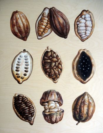 Альбина Бунина (Картина, живопись - 
                  60 x 80 см) Девять чашек какао