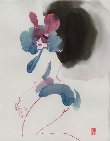 Виктория Севастьянова (Авторская графика - 
                  25 x 32 см) Бурлеск 009