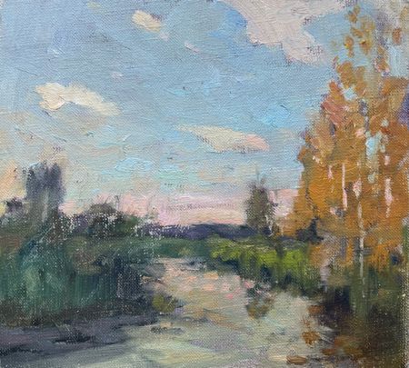 Алина Коршункова (Картина, живопись - 
                  23 x 21 см) Осенний вечер