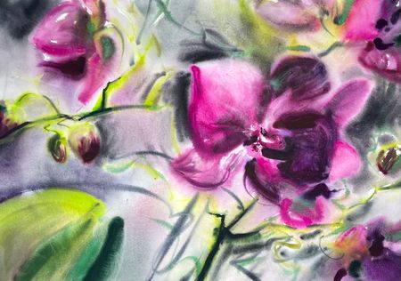 Юлия Третьякова (Авторская графика - 
                  77 x 54 см) Орхидея 5 / Orchid V