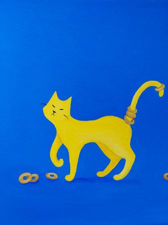 Оливия Лем (Картина, живопись - 
                  20 x 20 см) Фабио с сушками
