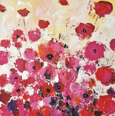 Анна Ганина (Картина, живопись - 
                  100 x 100 см) Poppies