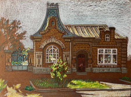 Елизавета Тарасова (Авторская графика - 
                  21 x 15.2 см) Дом Поцелуева в Таганроге