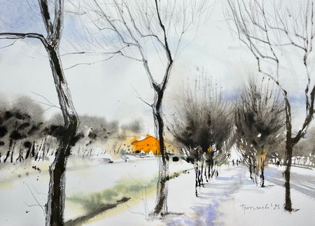 Юлия Третьякова (Авторская графика - 
                  54 x 38 см) Санкт-Петербург, набережная реки Мойка
