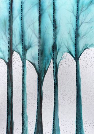 Ольга Ширяева (Авторская графика - 
                  20 x 29 см) Зимний лес