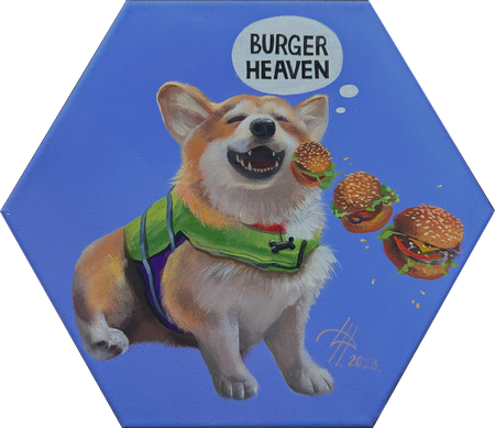 Динара Хёртнагль (Картина, живопись - 
                  30 x 30 см) Burger heaven