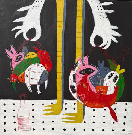 Марина Стараканами (Картина, живопись - 
                  70 x 70 см) Картина, которая всё собирает