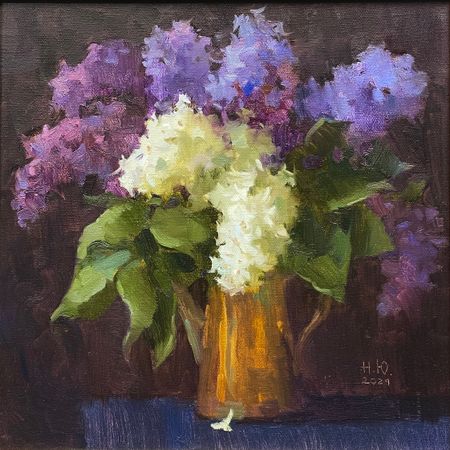 Юлия Непокрытая (Картина, живопись - 
                  30 x 30 см) Сирень