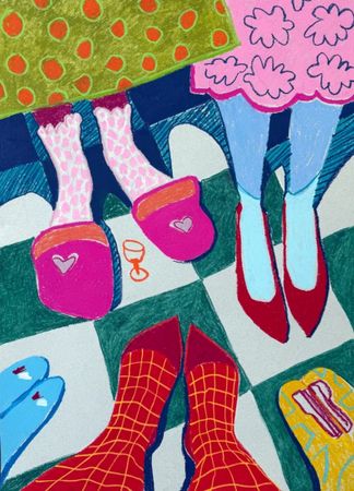 Саша Робинсон (Авторская графика - 
                  50 x 70 см) Красные каблуки, мягкие мечты