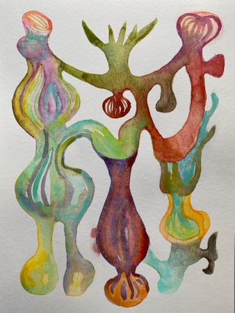 Екатерина Уварова (Авторская графика - 
                  21 x 30 см) Текстовое цветение