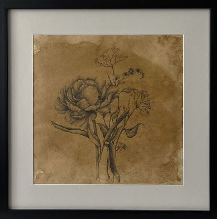 ELENA SKUTOVA (Авторская графика - 
                  57 x 57 см) Flowers #4