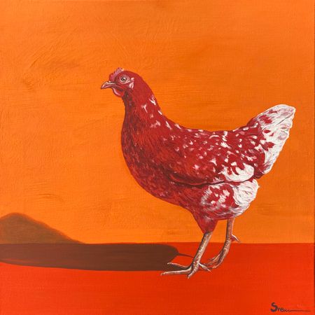 Светлана Евсеева (Картина, живопись - 
                  50 x 50 см) Красный на оранжевом