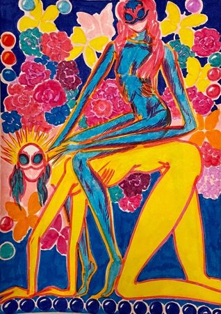 Юлия Кривозубова (Авторская графика - 
                  20 x 30 см) Из серии "La famme della regina"