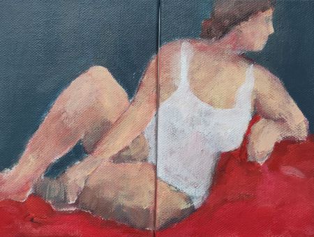 Дарья Петухова (Авторская графика - 
                  20 x 15 см) Натурщица. Диптих