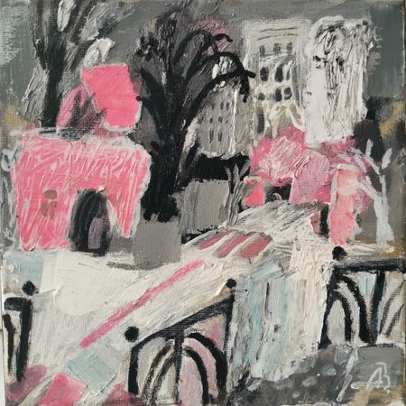 Зарина Абисалова (Картина, живопись - 
                  20 x 20 см) За кулисами мегаполиса