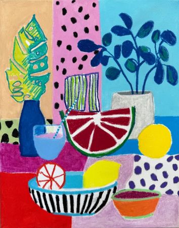 Саша Робинсон (Картина, живопись - 
                  40 x 50 см) Танец фруктов и листьев