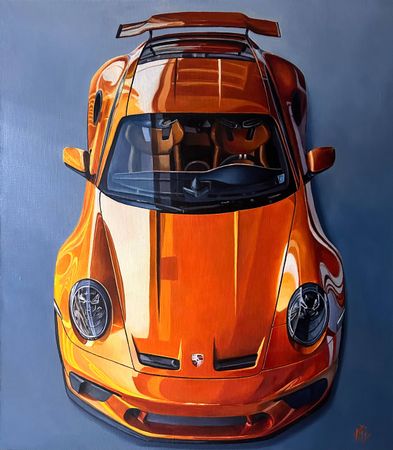 Илья Мартынов (Картина, живопись - 
                  70 x 80 см) Желтый Porsche