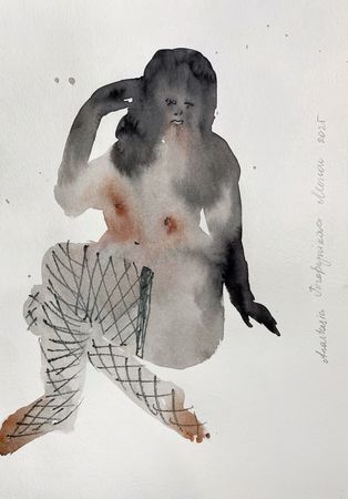 Анастасия Трапезникова (Авторская графика - 
                  21 x 29 см) The woman