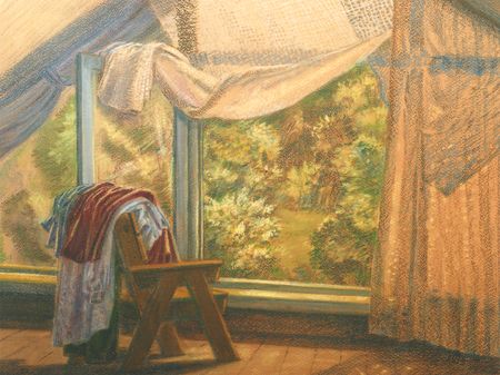 Александра Ларионова (Авторская графика - 
                  50 x 38 см) Утренняя тишина