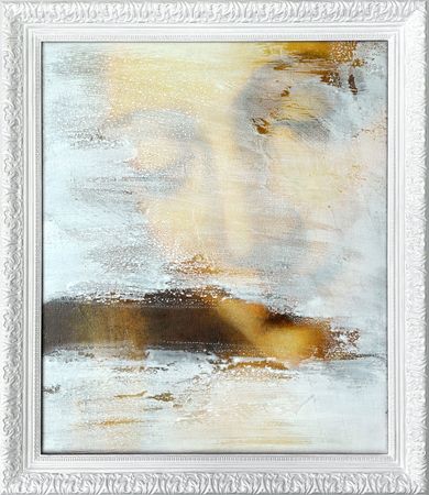 Ольга Рикун (Картина, живопись - 
                  60 x 70 см) За стеклом