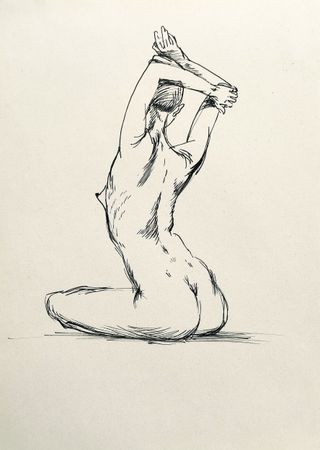 Евгения Крутова (Авторская графика - 
                  21 x 29.7 см) Обнаженная