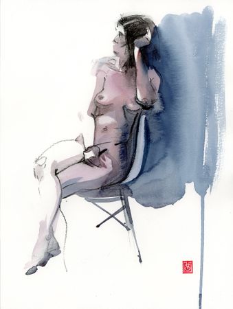 Виктория Севастьянова (Авторская графика - 
                  28 x 38 см) Ню 0107