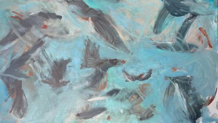 Алина Магомедова (Авторская графика - 
                  70 x 40 см) Чайки