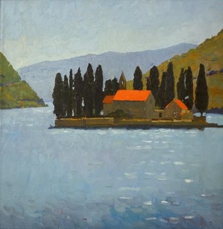 Анастасия Нестерова (Картина, живопись - 
                  60 x 60 см) Остров Св. Георгия, г. Пераст (Черногория)