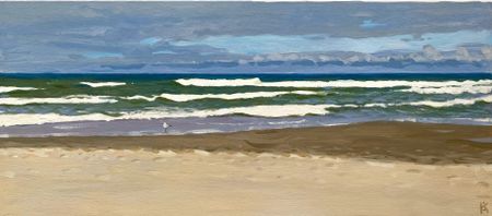 Алексей Кротов (Авторская графика - 
                  42 x 19 см) На берегу Куршской косы