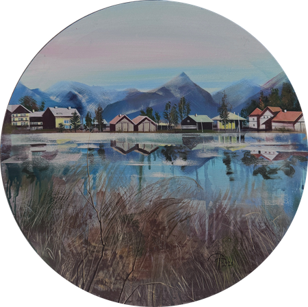 Динара Хёртнагль (Картина, живопись - 
                  50 x 50 см) Skylights (Seefeld)