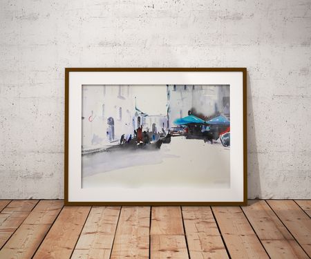 Дарья Парий (Авторская графика - 
                  56 x 37.5 см) Площадь в Риме
