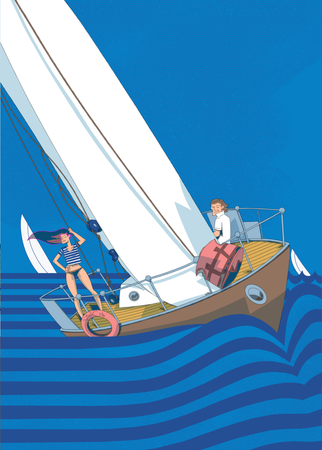 Илья Кейс (Графика цифровая (принты) - 
                  50 x 70 см) Яхтинг 3