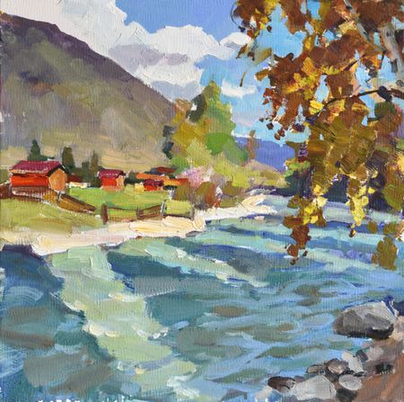 Илья Хахарев (Картина, живопись - 
                  50 x 50 см) Алтайский вид