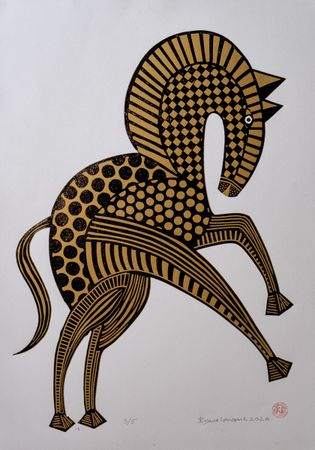 Кузьма Григорьев (Графика печатная - 
                  50 x 70 см) Конь текстурный