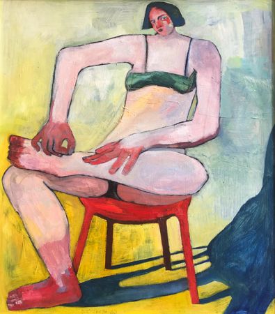 Лера Олейникова (Картина, живопись - 
                  56 x 63 см) Мозоль 3