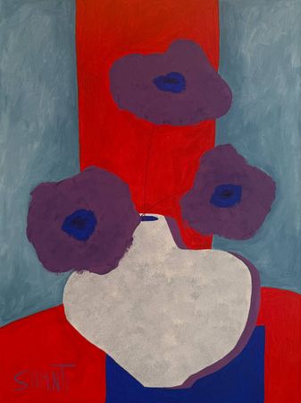 Shomina Ti (Картина, живопись - 
                  60 x 80 см) Ваза с Фиолетовыми Маками