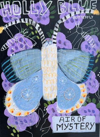 AlisaVostorg (Картина, живопись - 
                  30 x 40 см) Небесно-голубая. Атмосфера таинственности