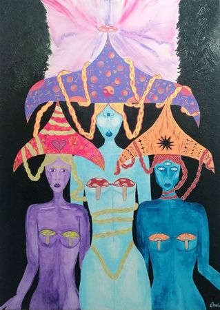 SFKNG (Картина, живопись - 
                  100 x 150 см) Сёстры созидания и разрушения